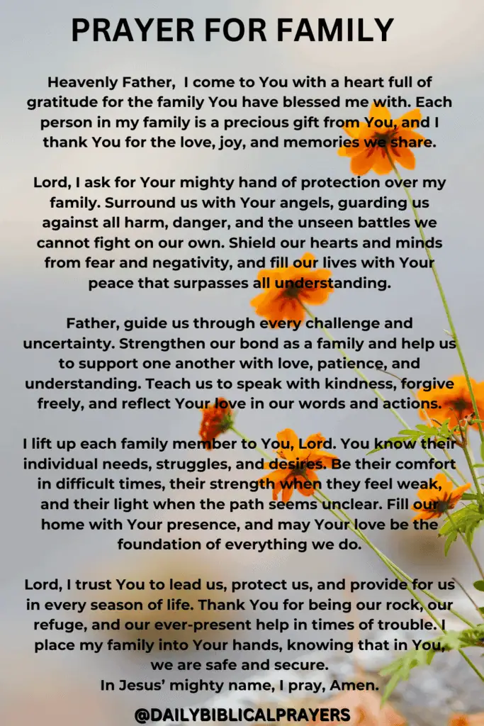 Prayer for family 