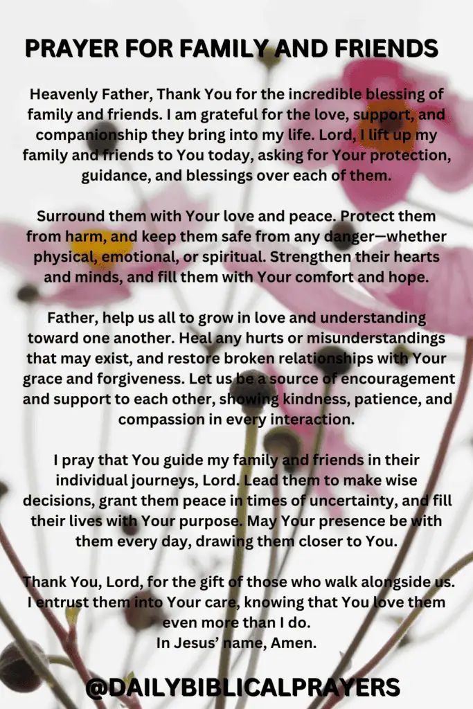 Prayer for family and friends