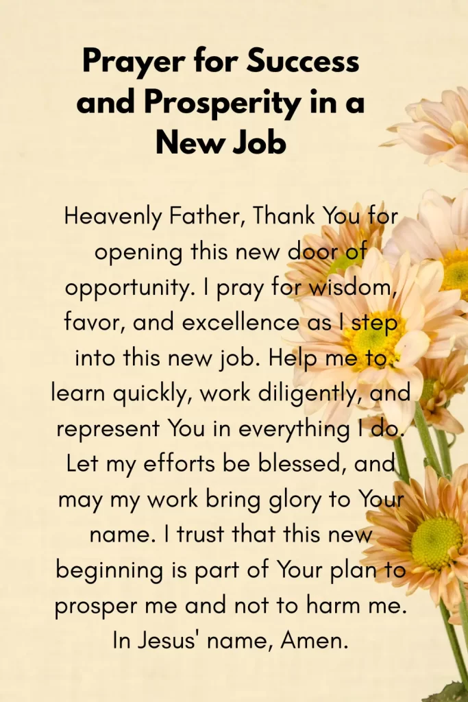Prayer for Success and Prosperity in a New Job