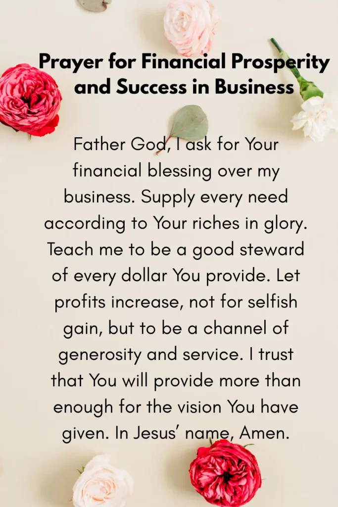 Prayer for Financial Prosperity and Success in Business