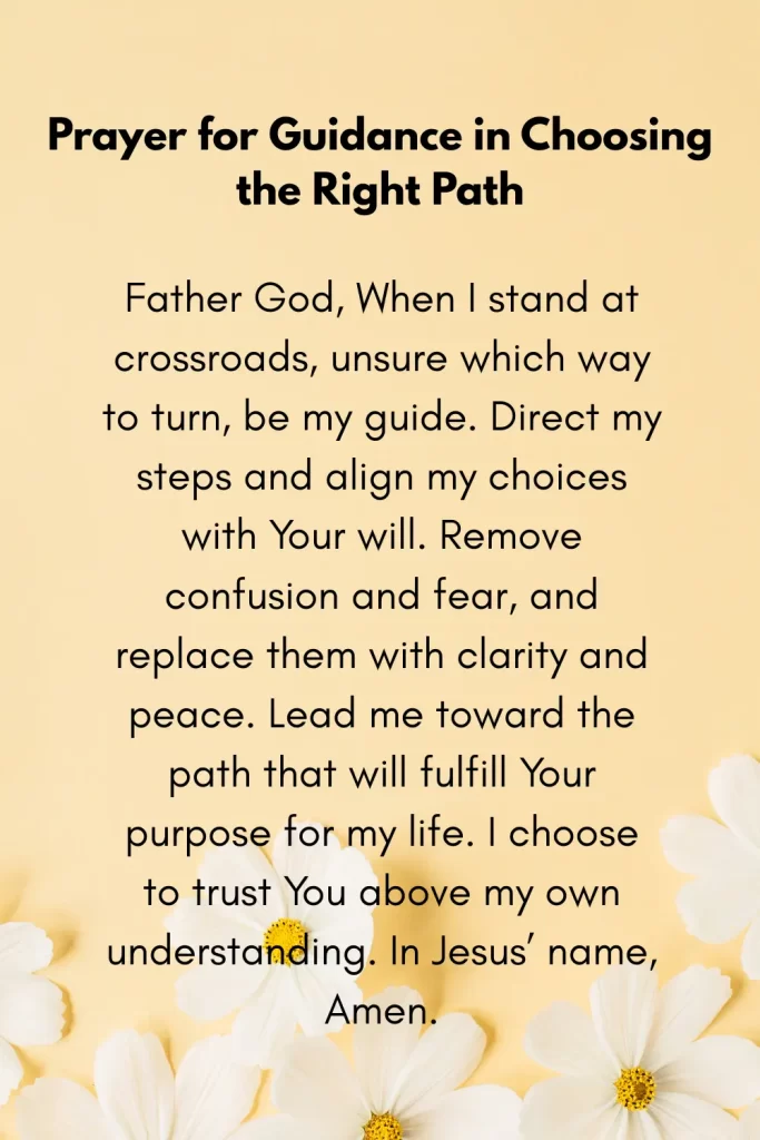 Prayer for Guidance in Choosing the Right Path