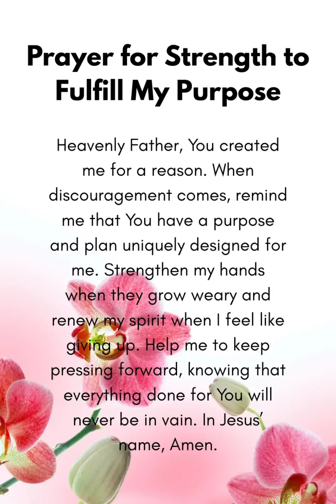 Prayer for Strength to Fulfill My Purpose