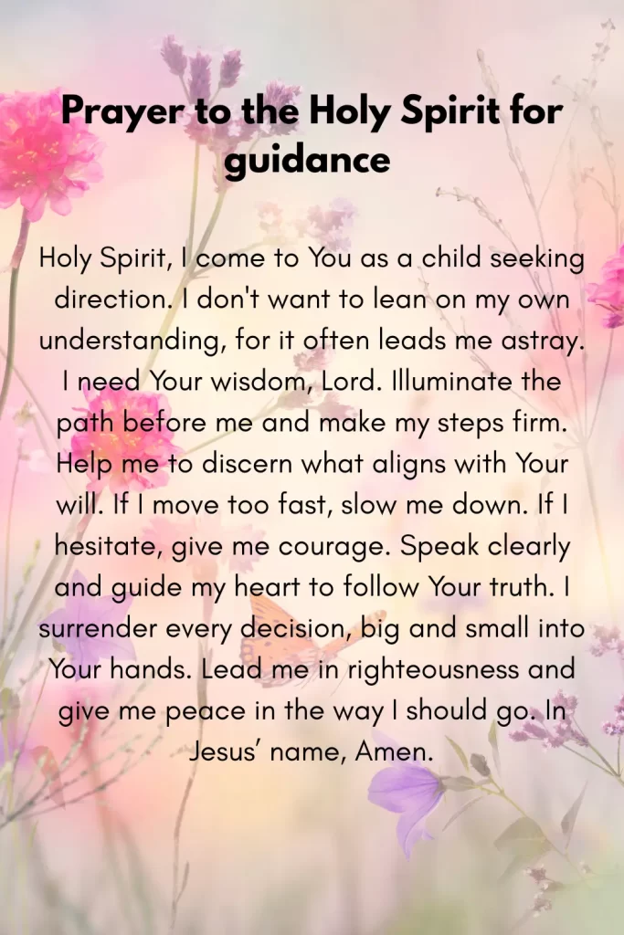 Prayer to the Holy Spirit For Guidance