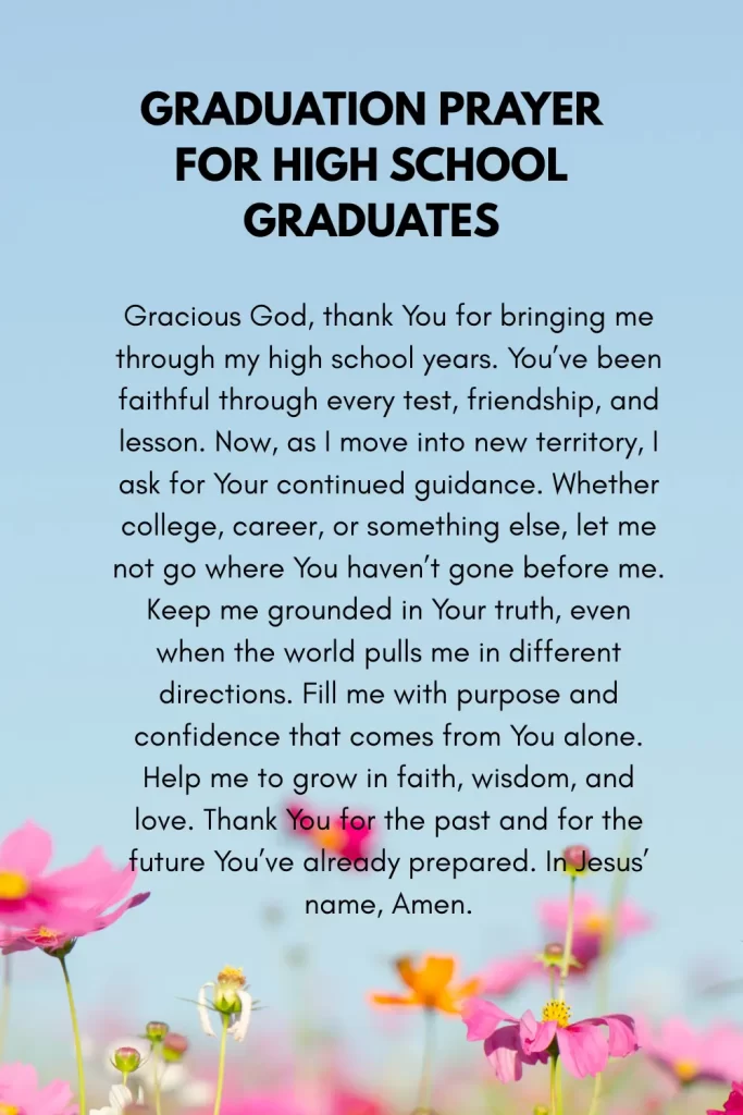 Graduation prayer for high school graduates 