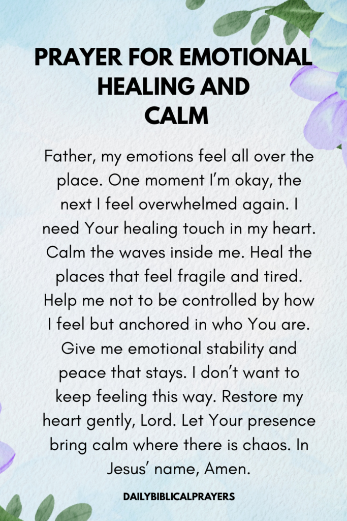Prayer for emotional healing and calm